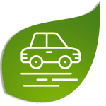 Leaf with car icon