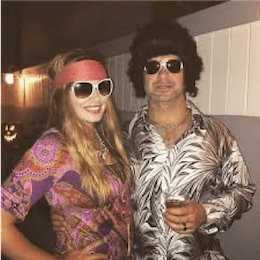 Couple dressed as the 70&rsquo;s