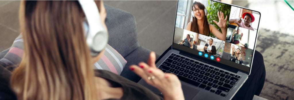 woman on zoom call